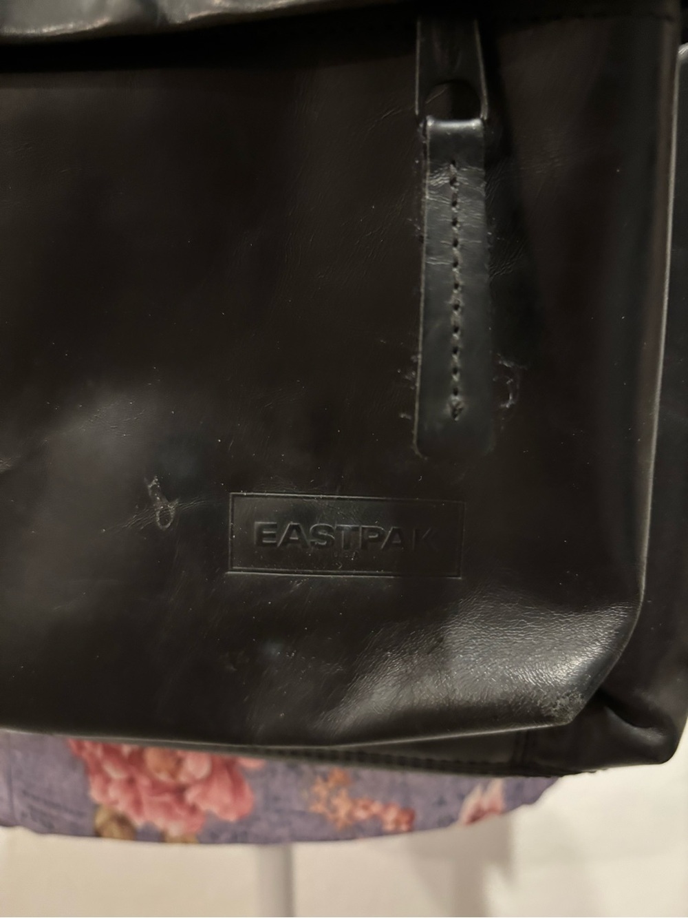 Eastpak Padded Pak R Classic Black Ink Leather Backpack - Picture 5 of 12